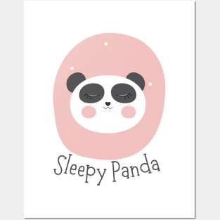 Sleeping Panda T-Shirt - Cute Women's Sleepy Panda T Shirt Posters and Art